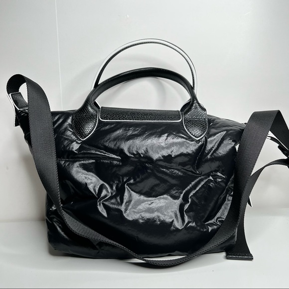 NEW LONGCHAMP Small Le Pliage Tote Black White - Picture 4 of 16